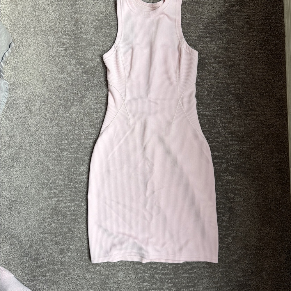 Lululemon- Softstream ribbed slim fit tank dress - peony pink